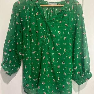 Green Floral Women's Top